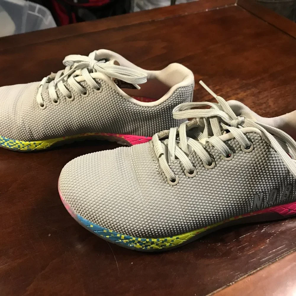 NOBULL Gray Low-Top Trainers with Neon Gradient Sole